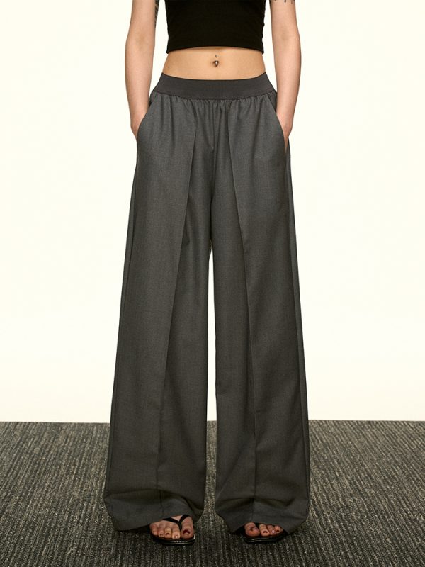 Vintage American-Style Loose Draped Wide-Leg Pleated Casual Pants for Women - Summer 2025 Fashion