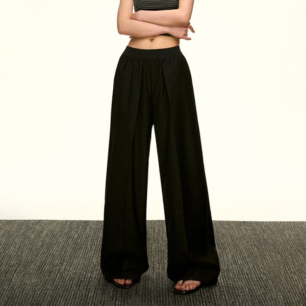 Vintage American-Style Loose Draped Wide-Leg Pleated Casual Pants for Women - Summer 2025 Fashion