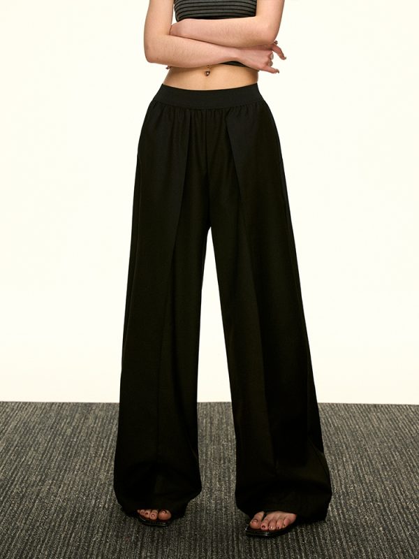 Vintage American-Style Loose Draped Wide-Leg Pleated Casual Pants for Women - Summer 2025 Fashion