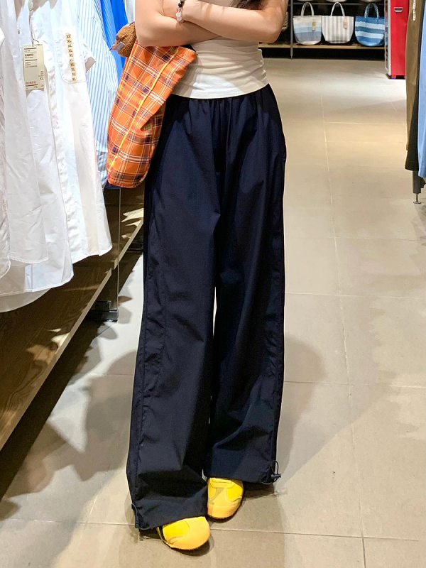 Vintage American-Style Wide-Leg Work Pants for Women - Summer Thin Quick-Dry Loose-Fitting Casual Tapered Sports Trousers