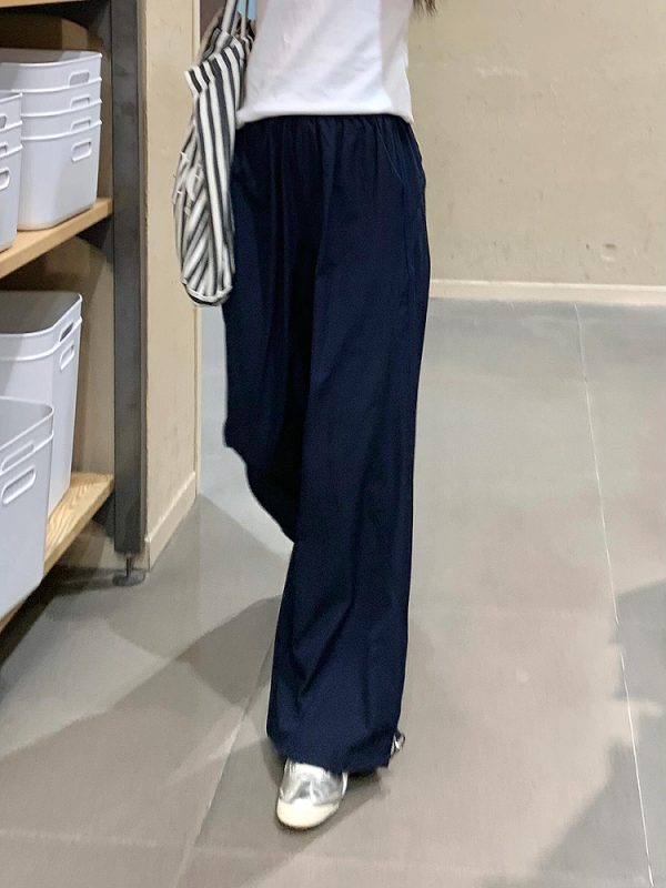 Vintage American-Style Wide-Leg Work Pants for Women - Summer Thin Quick-Dry Loose-Fitting Casual Tapered Sports Trousers