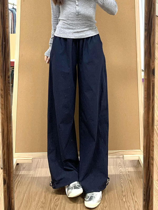 Vintage American-Style Wide-Leg Work Pants for Women - Thin, Loose Casual Summer Straight-Leg Sports Trousers