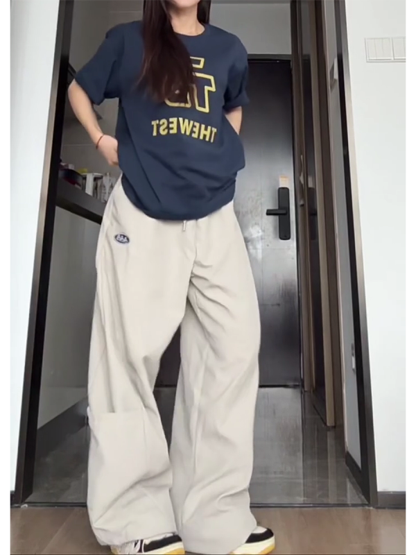 Vintage American Work Pants for Women - Loose Wide-Leg Hip Hop Jazz Dance Casual Sports Pants