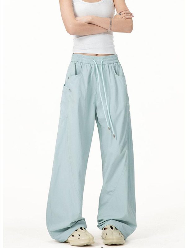 Vintage Army Green Cargo Pants for Women - 2025 Model, Loose Fit Curved Blade Design, Hip-Hop Street Style Casual Wear