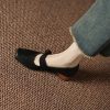 Vintage Brown Suede Chelsea Boots for Women - Round-Toe Genuine Leather Chunky Heels, Stylish Y2K Fashion Footwear