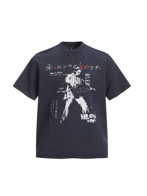 Vintage Distressed Short-Sleeve T-Shirt for Men & Women - Casual Hip-Hop Street Style Tee, Retro American Aesthetic