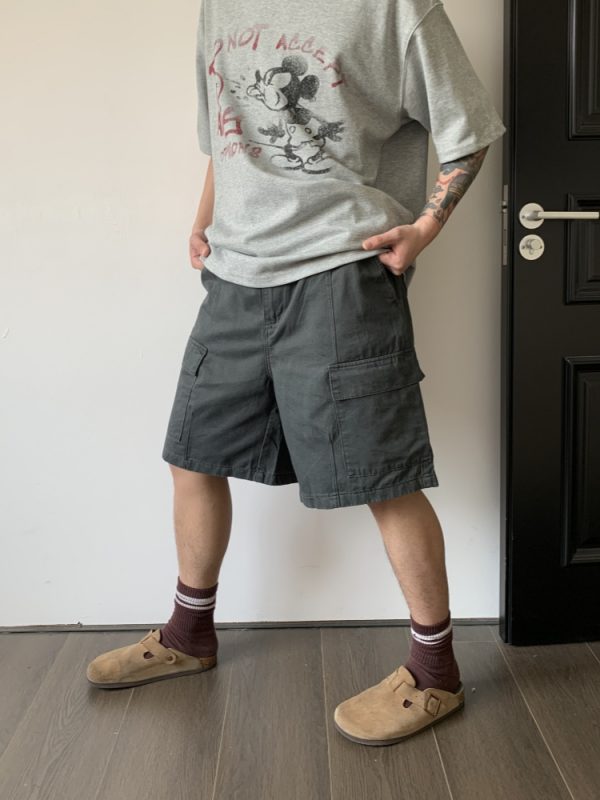 Vintage Distressed Work Shorts with Large Pockets for Men and Women - Summer High Street Casual Five-Point Versatile Style