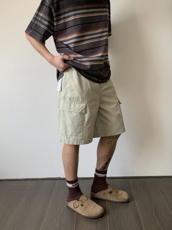 Vintage Distressed Work Shorts with Large Pockets for Men and Women - Summer High Street Casual Five-Point Versatile Style