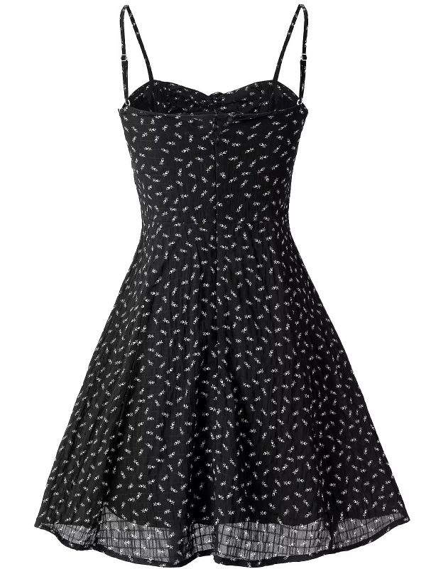 Vintage Floral Slip Dress for Women - Elegant French Style Summer Mini Dress 2025