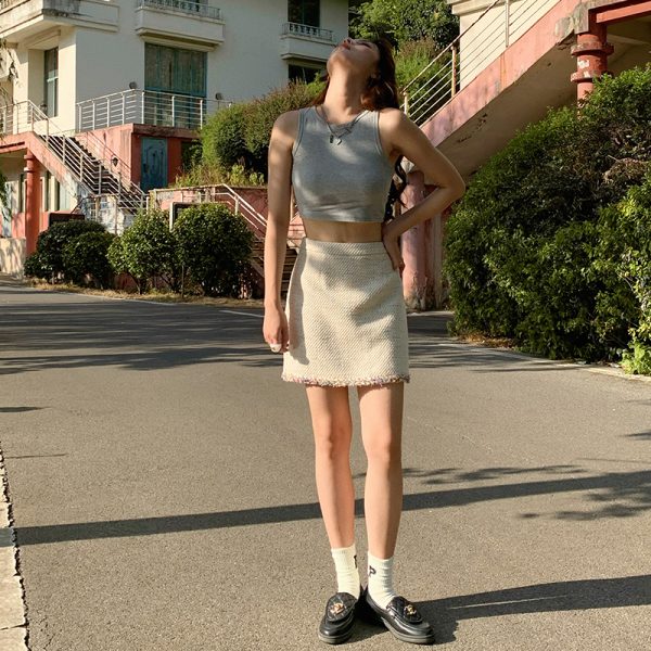 Vintage French Retro Suit Women's Spring Autumn Jacket and Skirt Two-Piece Set - Chic 90s Inspired Fashion