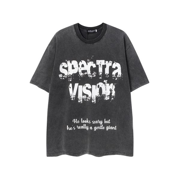 Vintage High Street Loose Short-Sleeve T-Shirt with Wild Skeleton Shadow Print, Niche Design for Trendy Fashion Lovers