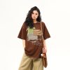 Vintage-Inspired American Patch Design Short Sleeve T-Shirt for Women - Trendy Summer Versatile Top