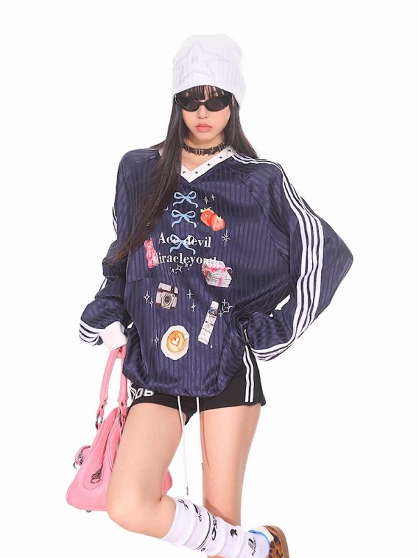Vintage-Inspired American Sports Jersey - Retro Athletic Top for Casual Wear, 90s Style, Unisex Sports Fashion