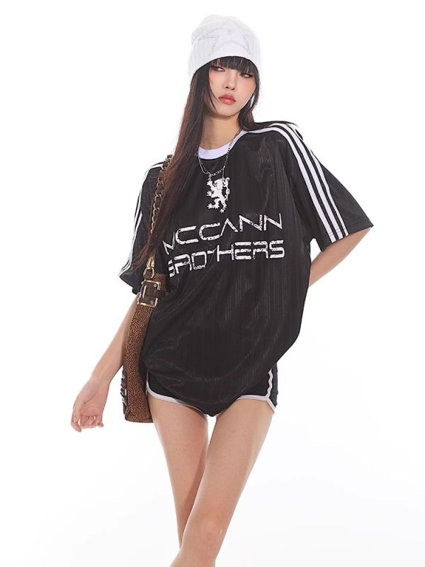 Vintage-Inspired American Sports Jersey - Retro Athletic Top for Casual Wear, 90s Style, Unisex Sports Fashion