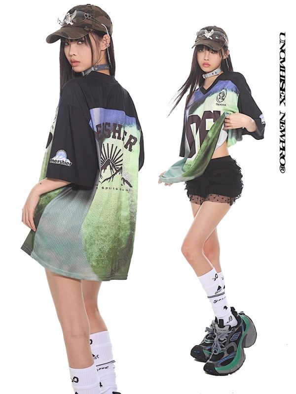 Vintage-Inspired American Sports Jersey - Retro Athletic Top for Casual Wear, 90s Style, Unisex Sports Fashion