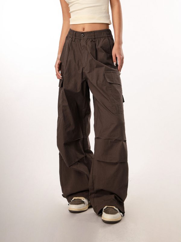 Vintage-Inspired Loose Pleated Cargo Pants for Women - 2025 Multi-Pocket Wide-Leg Trousers, Retro Style, Casual Fashion