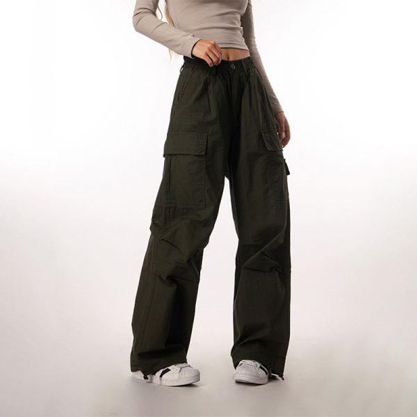 Vintage-Inspired Loose Pleated Cargo Pants for Women - 2025 Multi-Pocket Wide-Leg Trousers, Retro Style, Casual Fashion