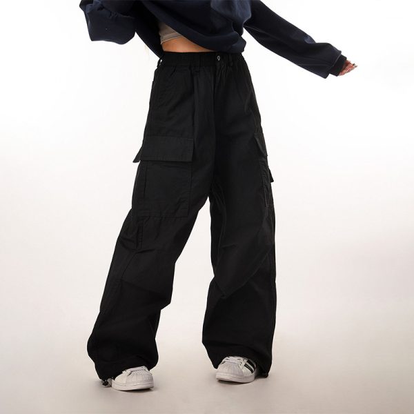 Vintage-Inspired Loose Pleated Cargo Pants for Women - 2025 Multi-Pocket Wide-Leg Trousers, Retro Style, Casual Fashion