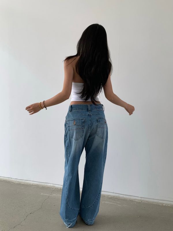 Vintage-Inspired Summer Lightweight Fashion-Cut Baggy Jeans for Effortless Y2K Style
