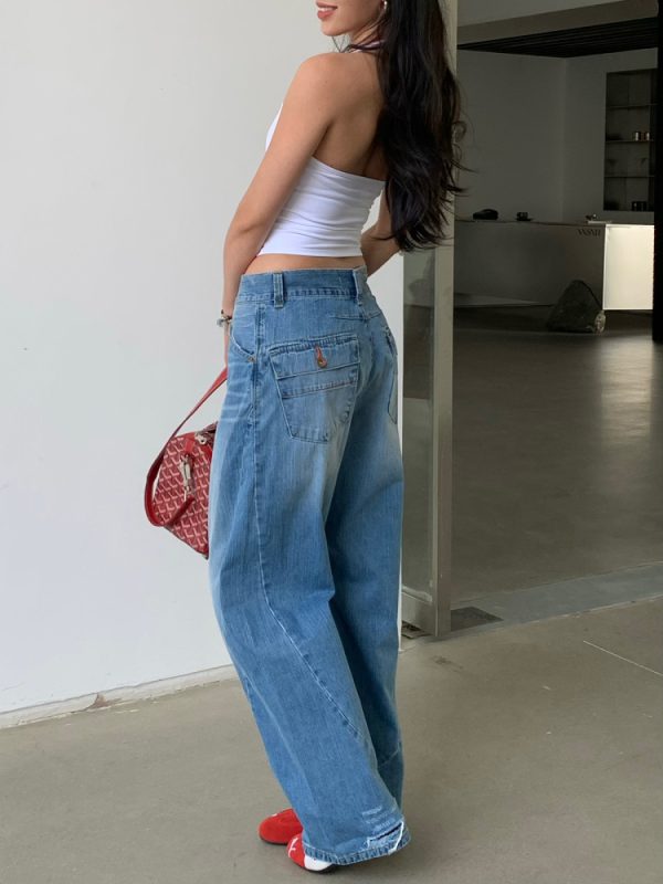 Vintage-Inspired Summer Lightweight Fashion-Cut Baggy Jeans for Effortless Y2K Style