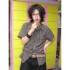 Vintage-Inspired Womenâ€™s Short Sleeve Shirt, Summer Pleated Checkered Pattern, Intellectual Style, Waist-Cinching Trendy Top