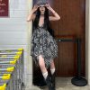 Vintage Irregular Double-Layer Plaid Camisole Dress for Women - Spicy Girl Y2K Inspired Layered Style