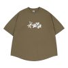 Vintage Japanese Style Printed Short-Sleeve T-Shirt for Men, Loose Fit Heavyweight Summer Top