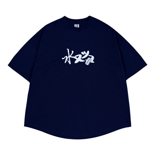 Vintage Japanese Style Printed Short-Sleeve T-Shirt for Men, Loose Fit Heavyweight Summer Top