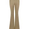 Vintage Low-Rise Khaki Flared Denim Pants for Women - 90s Inspired Workwear Style