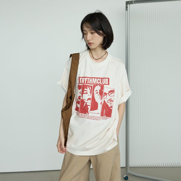 Vintage Punk Printed Short-Sleeve T-Shirt for Men and Women - Casual Loose Summer Tee, 90s Style