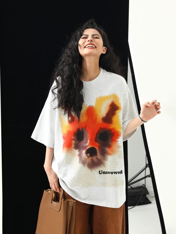 Vintage Street Graffiti Print Short Sleeve T-Shirt for Couples - Unisex Trendy 90s American Style Graphic Tee