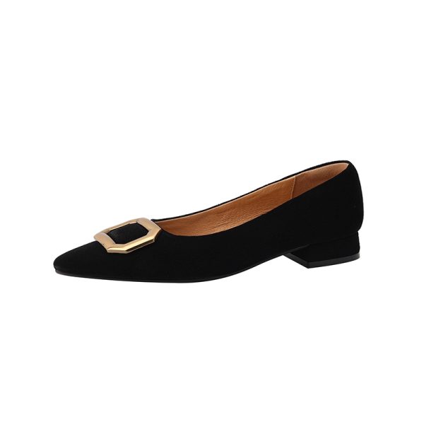 Vintage Suede Pointed Toe Chunky Heel Women's Shoes - Italian Style for Spring/Summer 2025