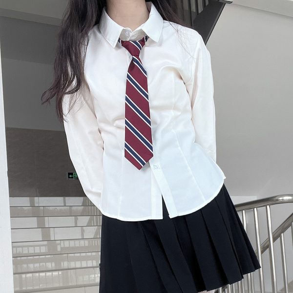Waist-Cinching Long Sleeve & Short Sleeve Shirt, College Style, Slim Fit Women's Top, Sexy Senior Sister Design