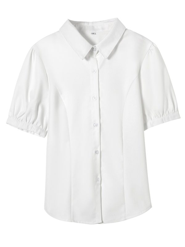 Waist-Cinching Long Sleeve & Short Sleeve Shirt, College Style, Slim Fit Women's Top, Sexy Senior Sister Design