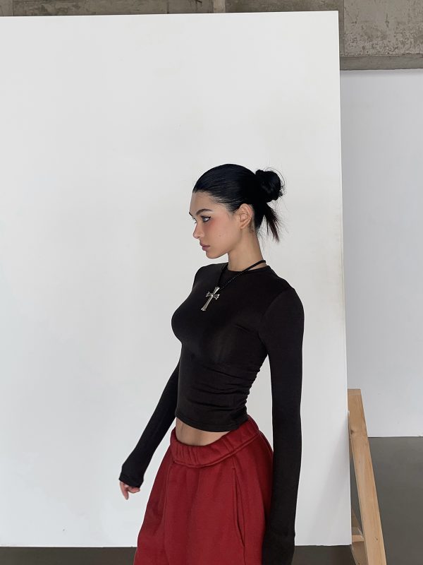 Warm Velvet Slim Fit Fitted Top - Soft Plush Waist-Defining Design - 90s Inspired - Available in 4 Colors