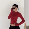 Warm Velvet Slim Fit Fitted Top - Soft Plush Waist-Defining Design - 90s Inspired - Available in 4 Colors
