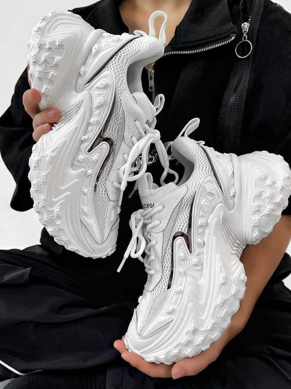 White Height-Increasing Mech Dad Shoes for Men and Women - Paris Street Style Trendy Niche Couple Shoes with Durable Sole