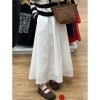 White Lace Splicing A-Line Half-Length Skirt for Women - 2025 New Style, Perfect for Petite Pear-Shaped Figures