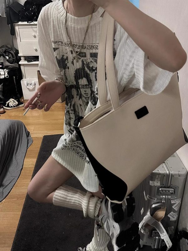 White Short Sleeve T-Shirt for Women - Summer Punk Print, Loose Off-Shoulder Top, Y2K Fashion, Subculture Style