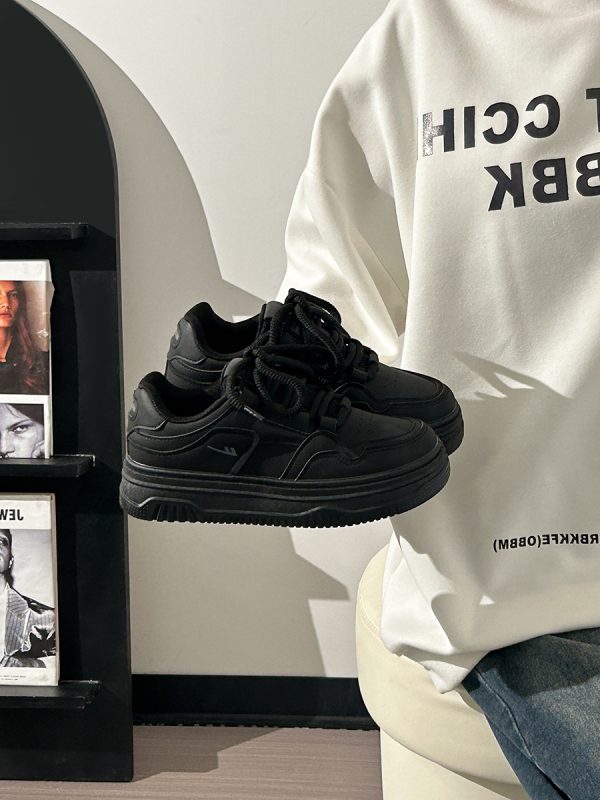 White Thick-Soled Casual Sneakers for Women - Simple Versatile Sports Shoes for Summer 2025, Trendy and Comfortable Footwear
