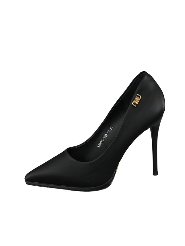 Women's 10CM Stiletto Heels - Waterproof Pointed Toe Platform Shoes for Spring & Autumn, Professional Work Style