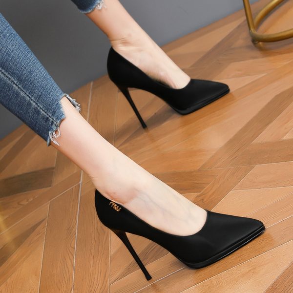Women's 10CM Stiletto Heels - Waterproof Pointed Toe Platform Shoes for Spring & Autumn, Professional Work Style