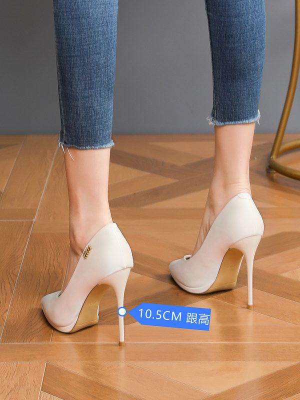 Women's 10CM Stiletto Heels - Waterproof Pointed Toe Platform Shoes for Spring & Autumn, Professional Work Style