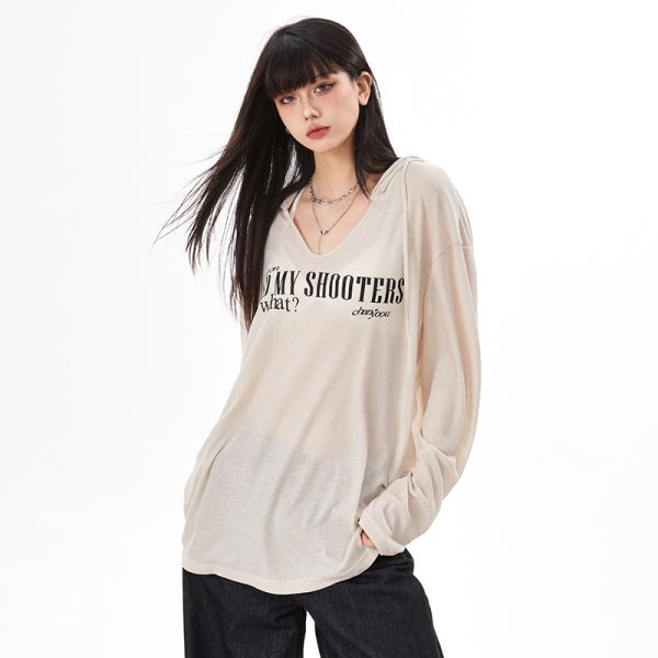 Women's Black Loose Jazz Top - Spicy Girl Dancing Summer Shirt with Sun Protection, Airy Design for Comfort