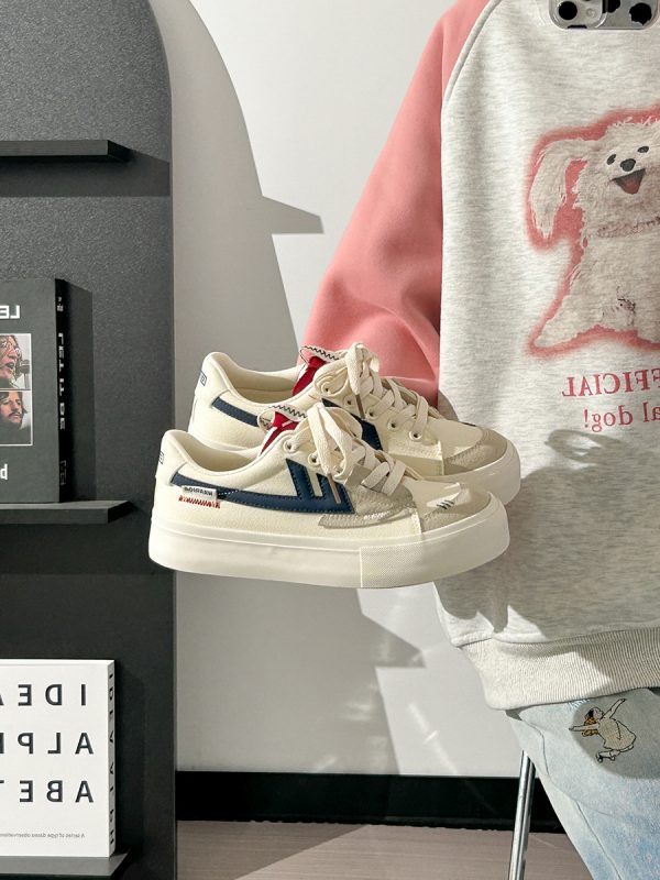 Women's Breathable Canvas Sneakers - Soft Sole, Versatile White Summer Shoes for Casual Youthful Style
