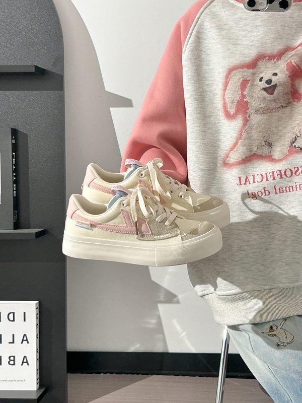 Women's Breathable Canvas Sneakers - Soft Sole, Versatile White Summer Shoes for Casual Youthful Style