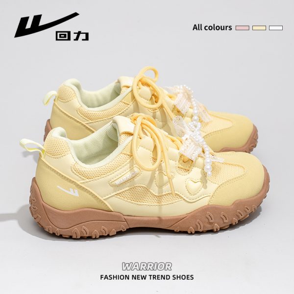 Women's Breathable Soft Sole Mesh Mountaineering Shoes - Versatile Black and White Old Daddy Style for Summer 2025