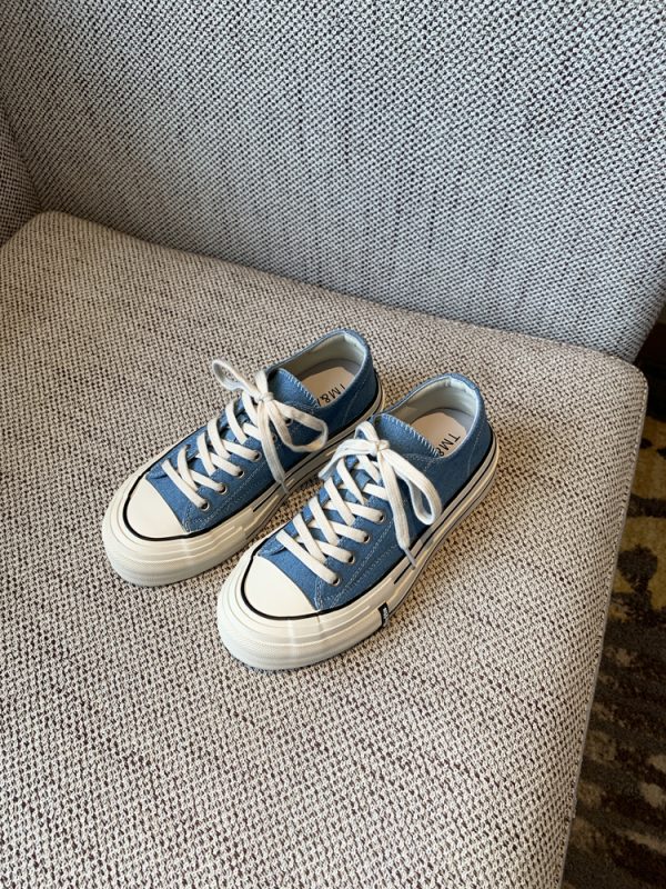 Womenâ€™s Casual Sneakers - 2025 Korean Style Lace-Up Flat Low-Top Canvas Shoes for Versatile Everyday Wear