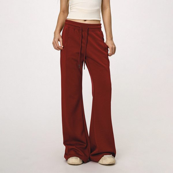 Women's Casual Sports Flared Pants - Micro-Flare Wide-Leg Sweatpants for Yoga & Everyday Wear - American Style