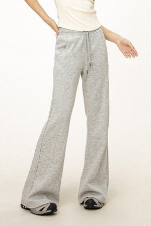 Women's Casual Sports Flared Pants - Micro-Flare Wide-Leg Sweatpants for Yoga & Everyday Wear - American Style
